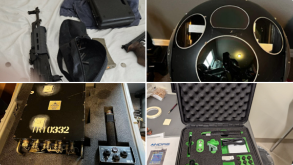Authorities displayed these weapons and military items connected with the alleged smuggling scheme by a Chinese national living in Ontario.