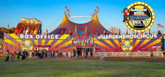 The Garden Bros. Circus and its "world's largest big top."