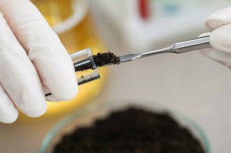 Soil testing.